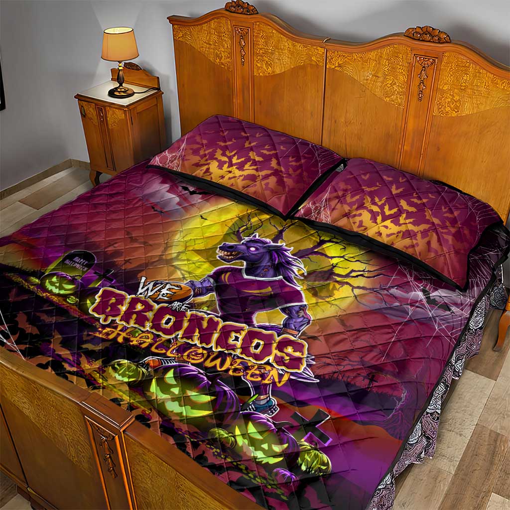 We Are Broncos Halloween Quilt Bed Set Pumpkin Scary Spooky Season - Aussie Hoodie