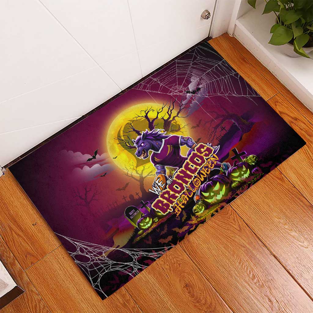 We Are Broncos Halloween Rubber Doormat Pumpkin Scary Spooky Season - Aussie Hoodie