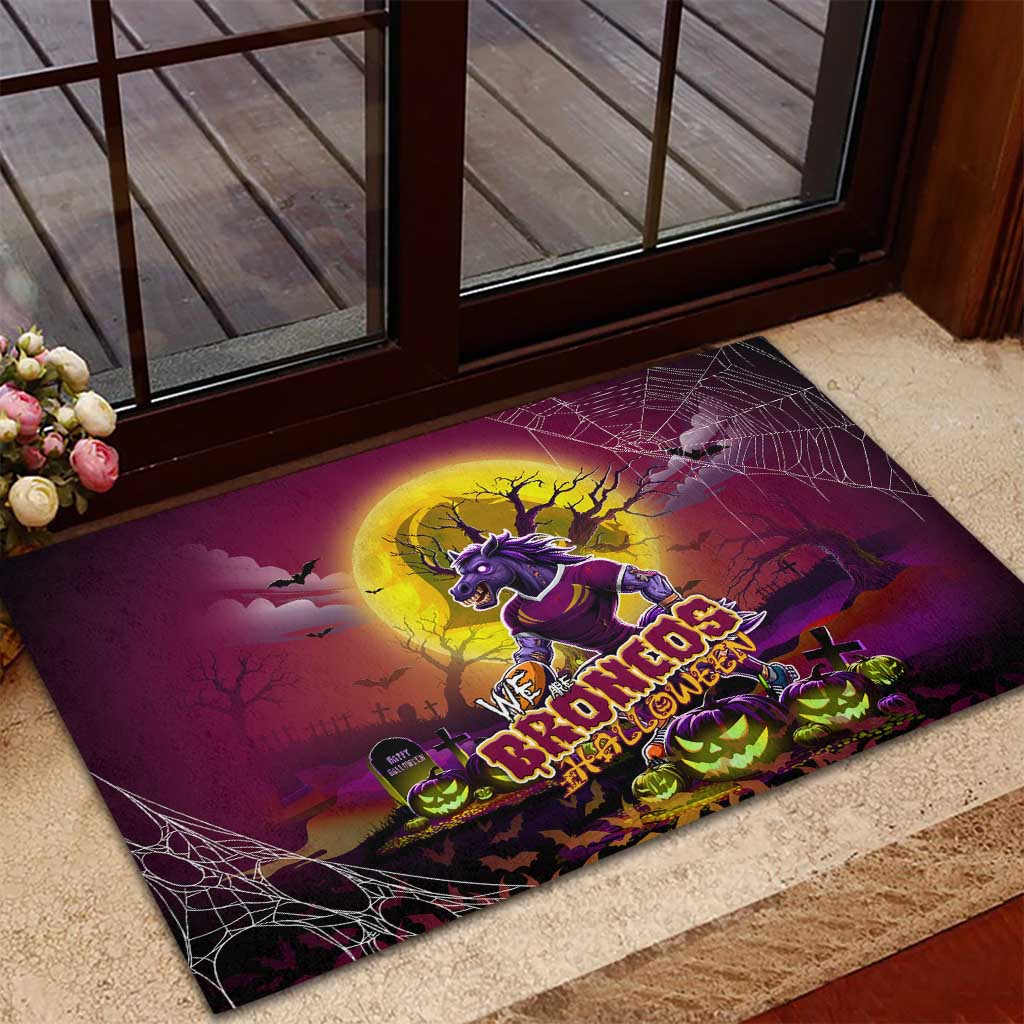 We Are Broncos Halloween Rubber Doormat Pumpkin Scary Spooky Season - Aussie Hoodie