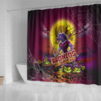 We Are Broncos Halloween Shower Curtain Pumpkin Scary Spooky Season - Aussie Hoodie