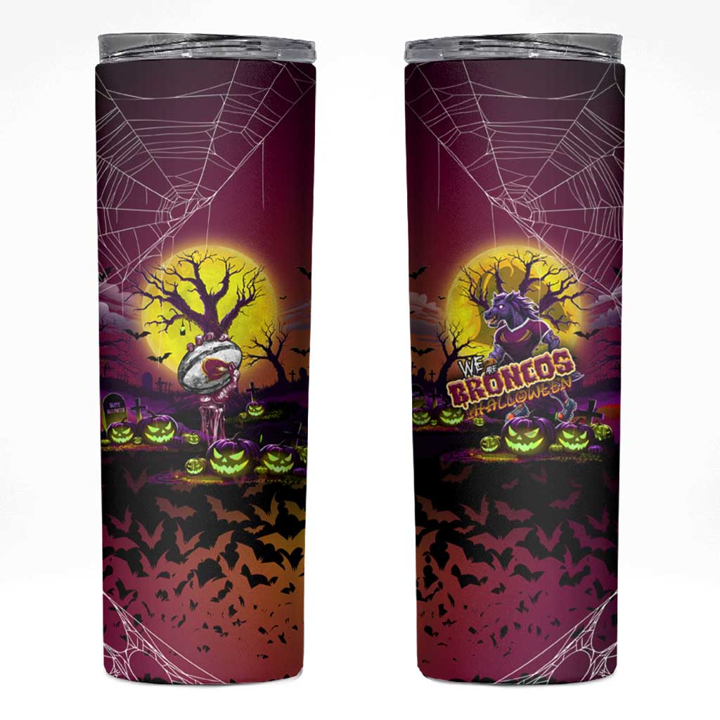 We Are Broncos Halloween Skinny Tumbler Pumpkin Scary Spooky Season - Aussie Hoodie