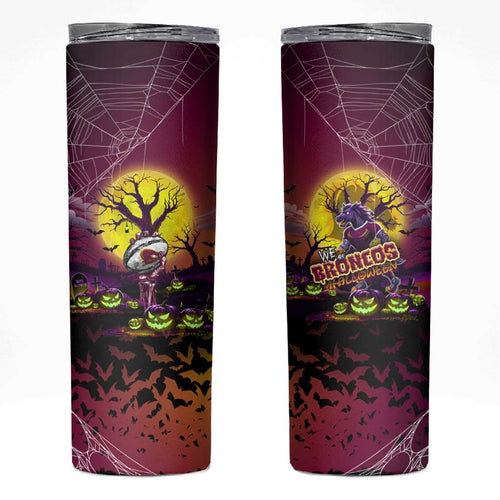 We Are Broncos Halloween Skinny Tumbler Pumpkin Scary Spooky Season - Aussie Hoodie