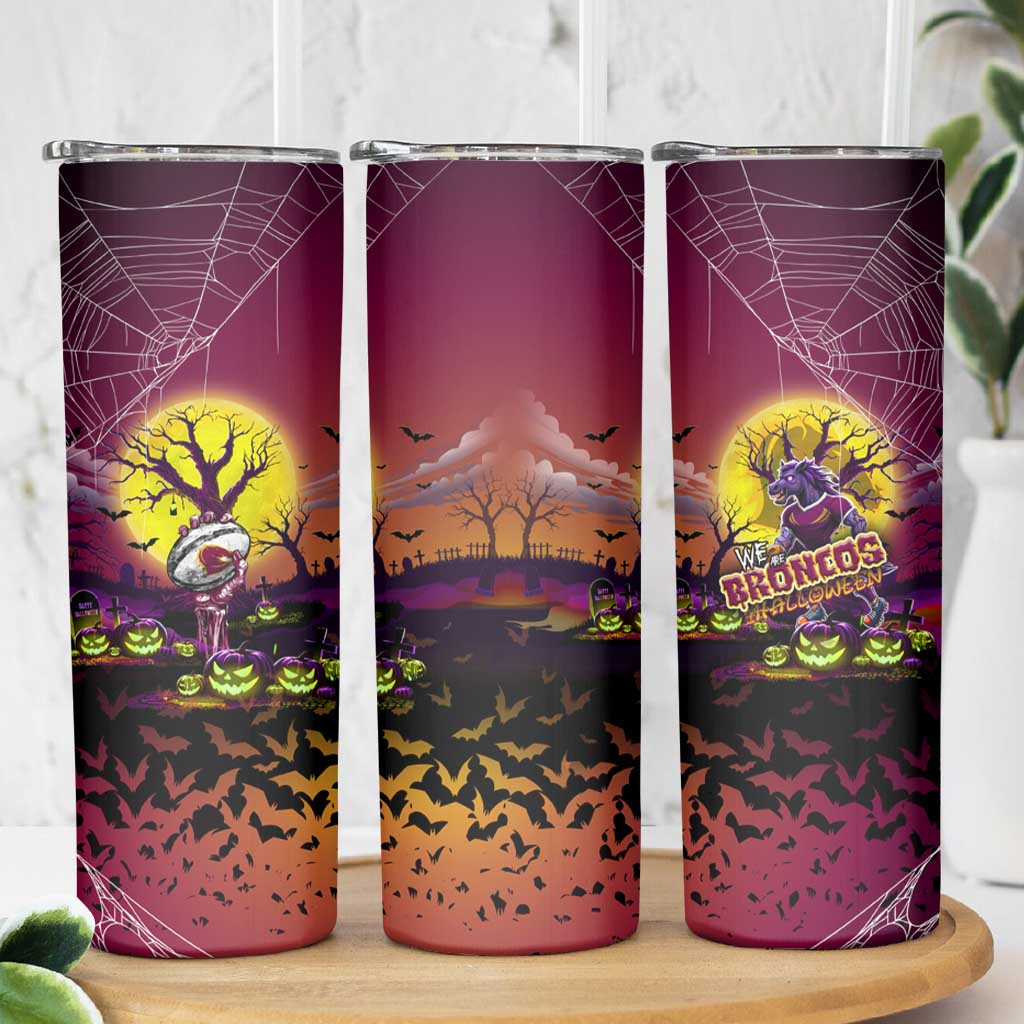 We Are Broncos Halloween Skinny Tumbler Pumpkin Scary Spooky Season - Aussie Hoodie