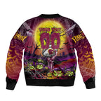 We Are Broncos Halloween Sleeve Zip Bomber Jacket Pumpkin Scary Spooky Season - Aussie Hoodie