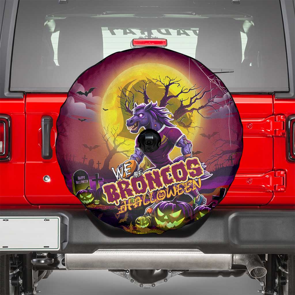 We Are Broncos Halloween Spare Tire Cover Pumpkin Scary Spooky Season - Aussie Hoodie
