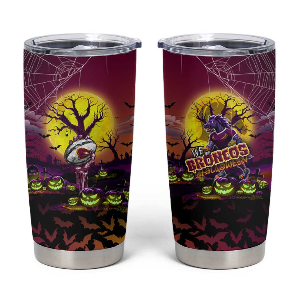 We Are Broncos Halloween Tumbler Cup Pumpkin Scary Spooky Season - Aussie Hoodie