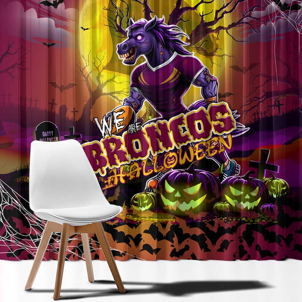 We Are Broncos Halloween Window Curtain Pumpkin Scary Spooky Season - Aussie Hoodie