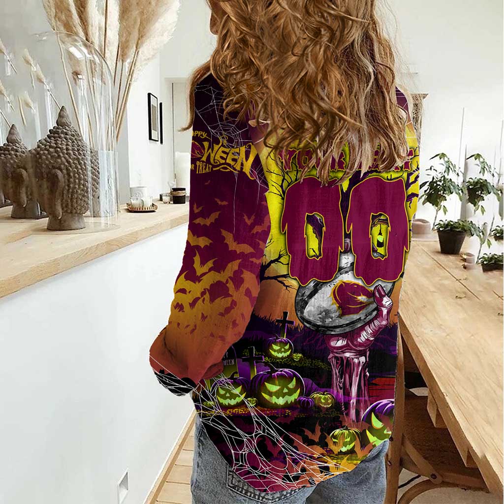 We Are Broncos Halloween Women Casual Shirt Pumpkin Scary Spooky Season - Aussie Hoodie