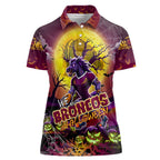 We Are Broncos Halloween Women Polo Shirt Pumpkin Scary Spooky Season - Aussie Hoodie