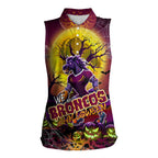 We Are Broncos Halloween Women Sleeveless Polo Shirt Pumpkin Scary Spooky Season - Aussie Hoodie