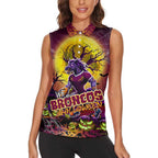 We Are Broncos Halloween Women Sleeveless Polo Shirt Pumpkin Scary Spooky Season - Aussie Hoodie