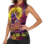 We Are Broncos Halloween Women Sleeveless Polo Shirt Pumpkin Scary Spooky Season - Aussie Hoodie