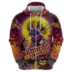 We Are Broncos Halloween Zip Hoodie Pumpkin Scary Spooky Season - Aussie Hoodie