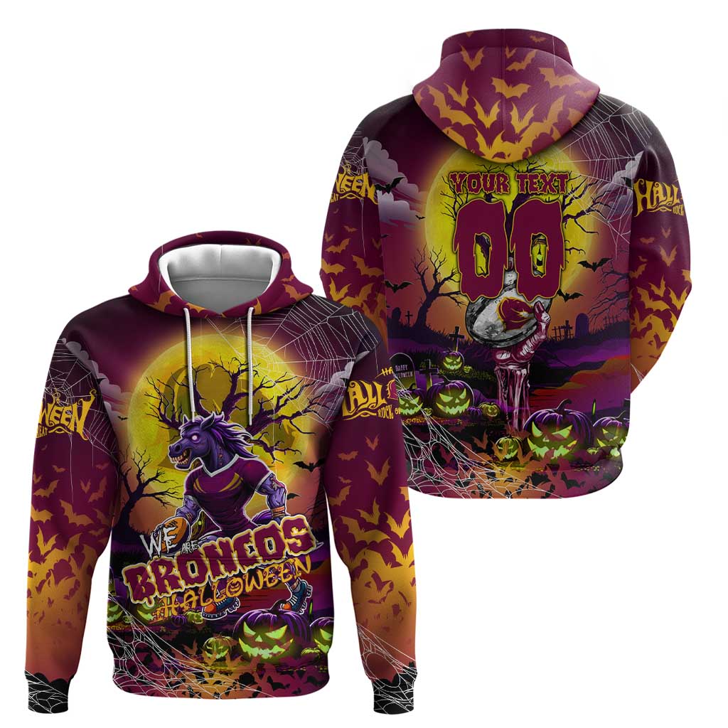 We Are Broncos Halloween Zip Hoodie Pumpkin Scary Spooky Season - Aussie Hoodie