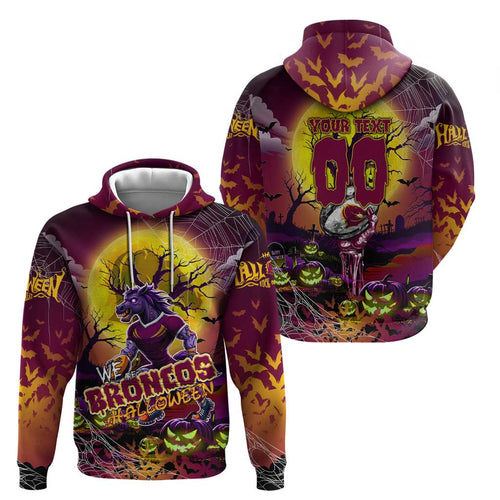 We Are Broncos Halloween Zip Hoodie Pumpkin Scary Spooky Season - Aussie Hoodie