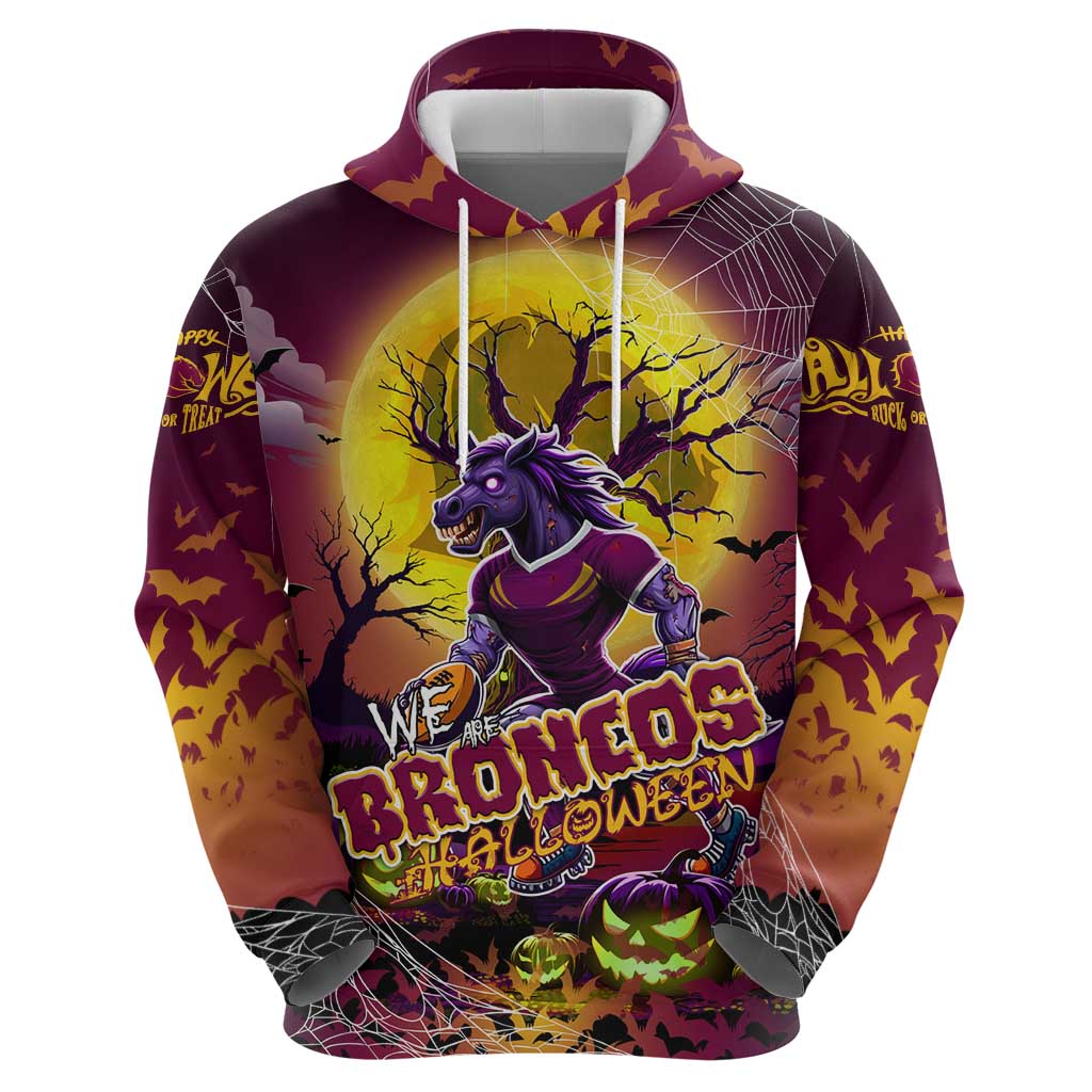 We Are Broncos Halloween Zip Hoodie Pumpkin Scary Spooky Season - Aussie Hoodie