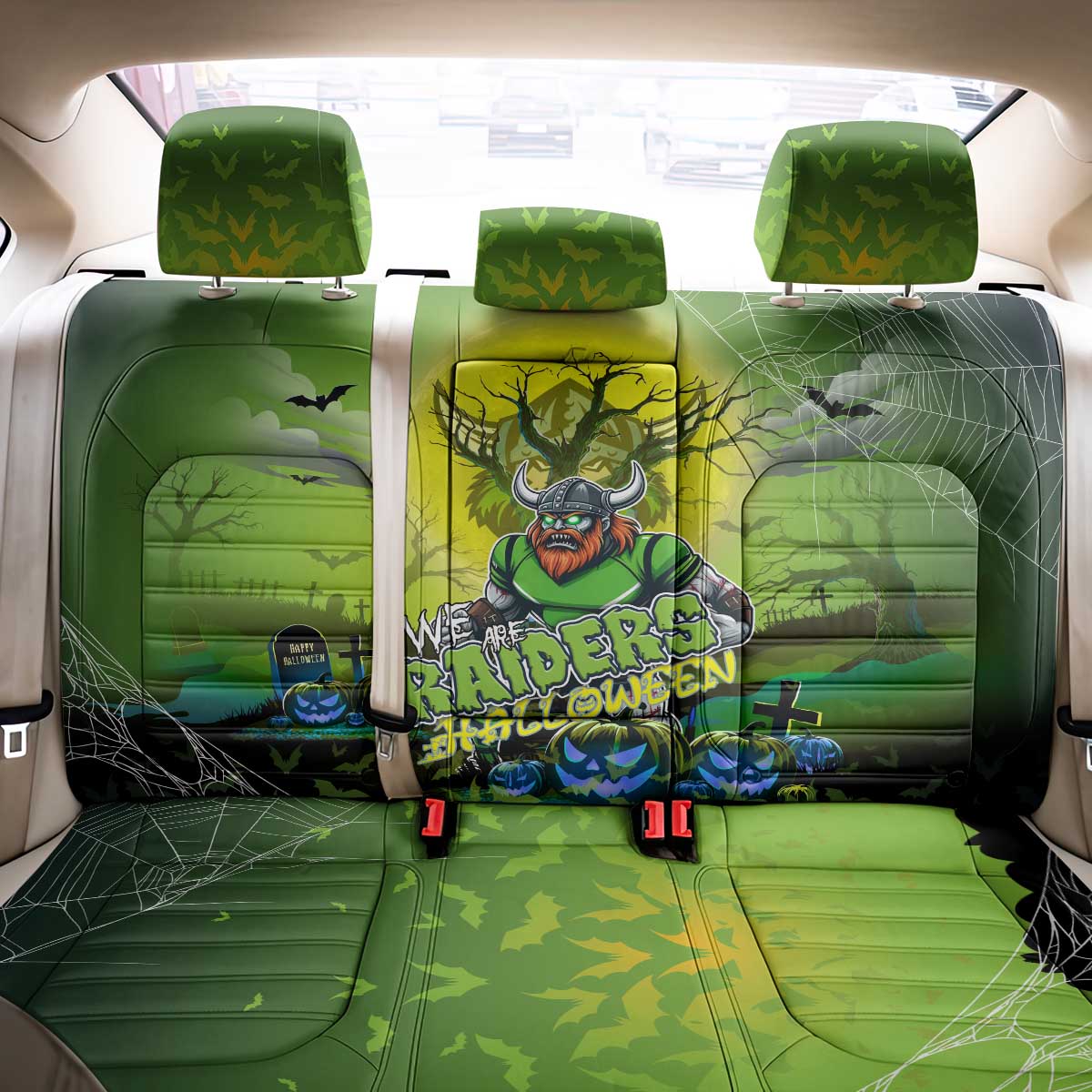 We Are Raiders Halloween Back Car Seat Cover Pumpkin Scary Spooky Season - Aussie Hoodie