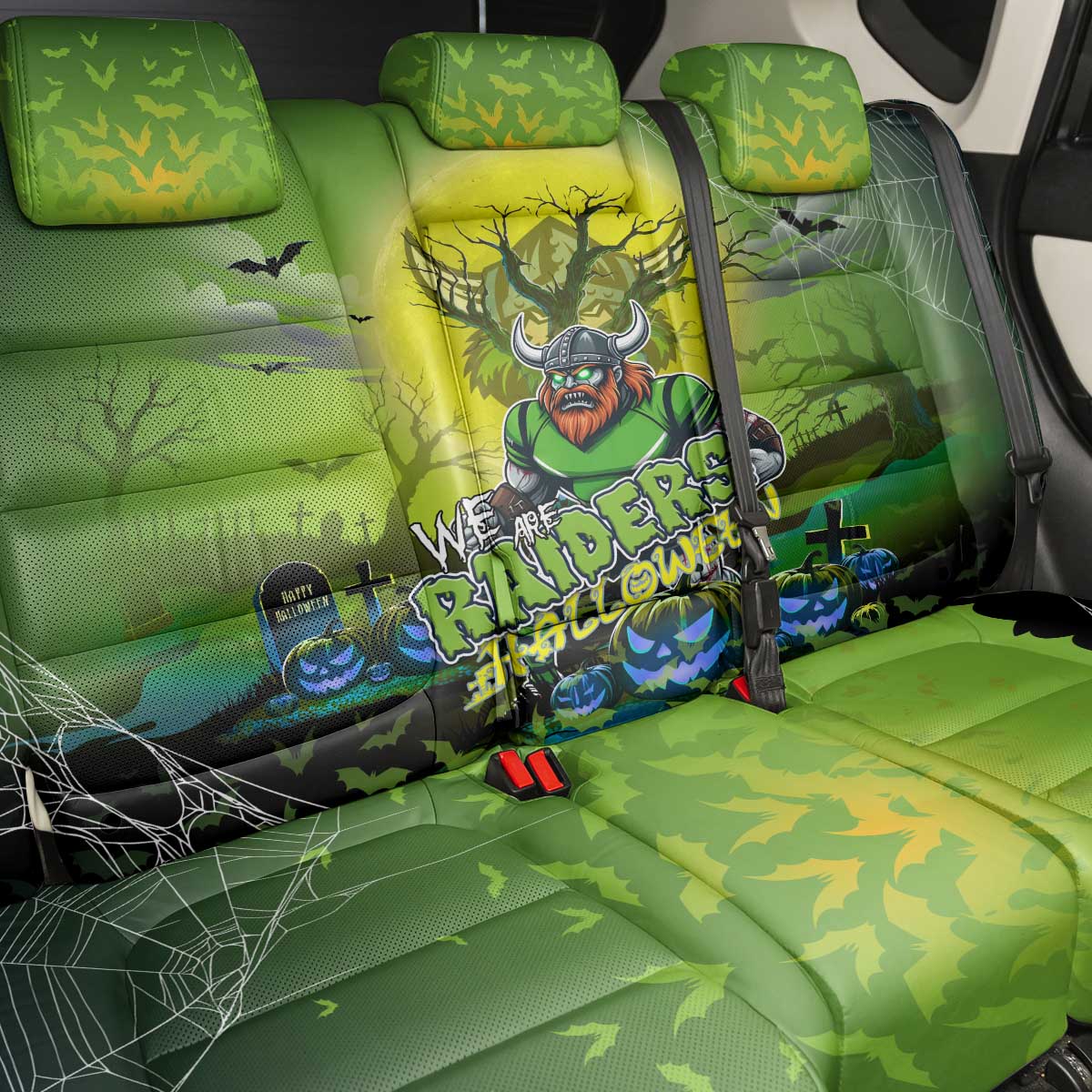 We Are Raiders Halloween Back Car Seat Cover Pumpkin Scary Spooky Season - Aussie Hoodie