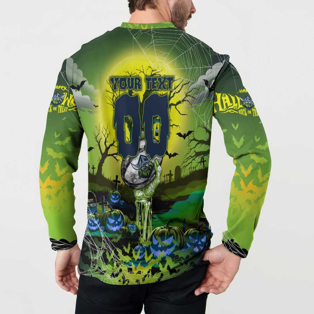 We Are Raiders Halloween Button Sweatshirt Pumpkin Scary Spooky Season - Aussie Hoodie