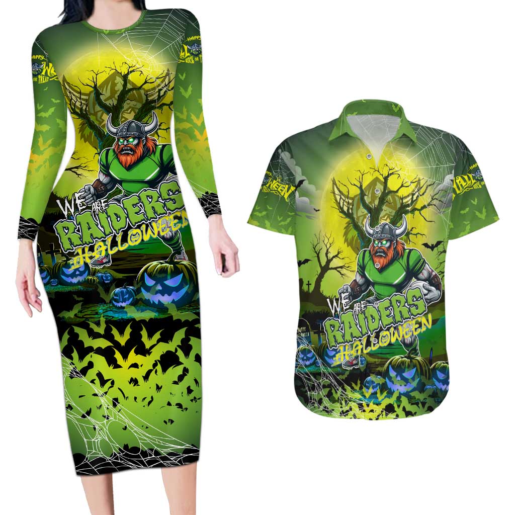 We Are Raiders Halloween Couples Matching Long Sleeve Bodycon Dress and Hawaiian Shirt Pumpkin Scary Spooky Season - Aussie Hoodie