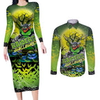 We Are Raiders Halloween Couples Matching Long Sleeve Bodycon Dress and Long Sleeve Button Shirt Pumpkin Scary Spooky Season - Aussie Hoodie
