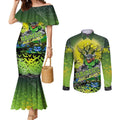 We Are Raiders Halloween Couples Matching Mermaid Dress and Long Sleeve Button Shirt Pumpkin Scary Spooky Season - Aussie Hoodie