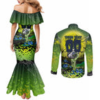 We Are Raiders Halloween Couples Matching Mermaid Dress and Long Sleeve Button Shirt Pumpkin Scary Spooky Season - Aussie Hoodie