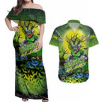 We Are Raiders Halloween Couples Matching Off Shoulder Maxi Dress and Hawaiian Shirt Pumpkin Scary Spooky Season - Aussie Hoodie