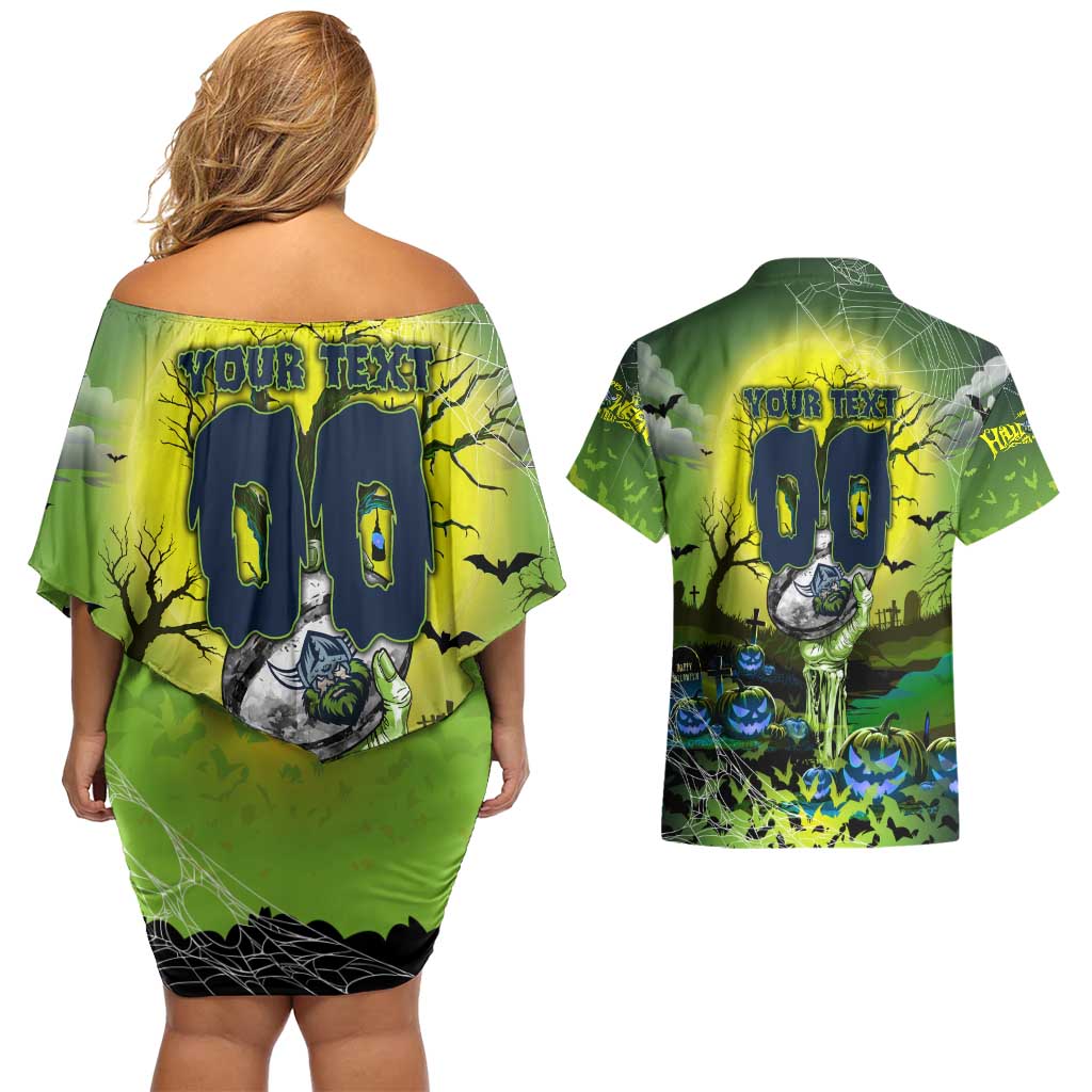We Are Raiders Halloween Couples Matching Off Shoulder Short Dress and Hawaiian Shirt Pumpkin Scary Spooky Season - Aussie Hoodie