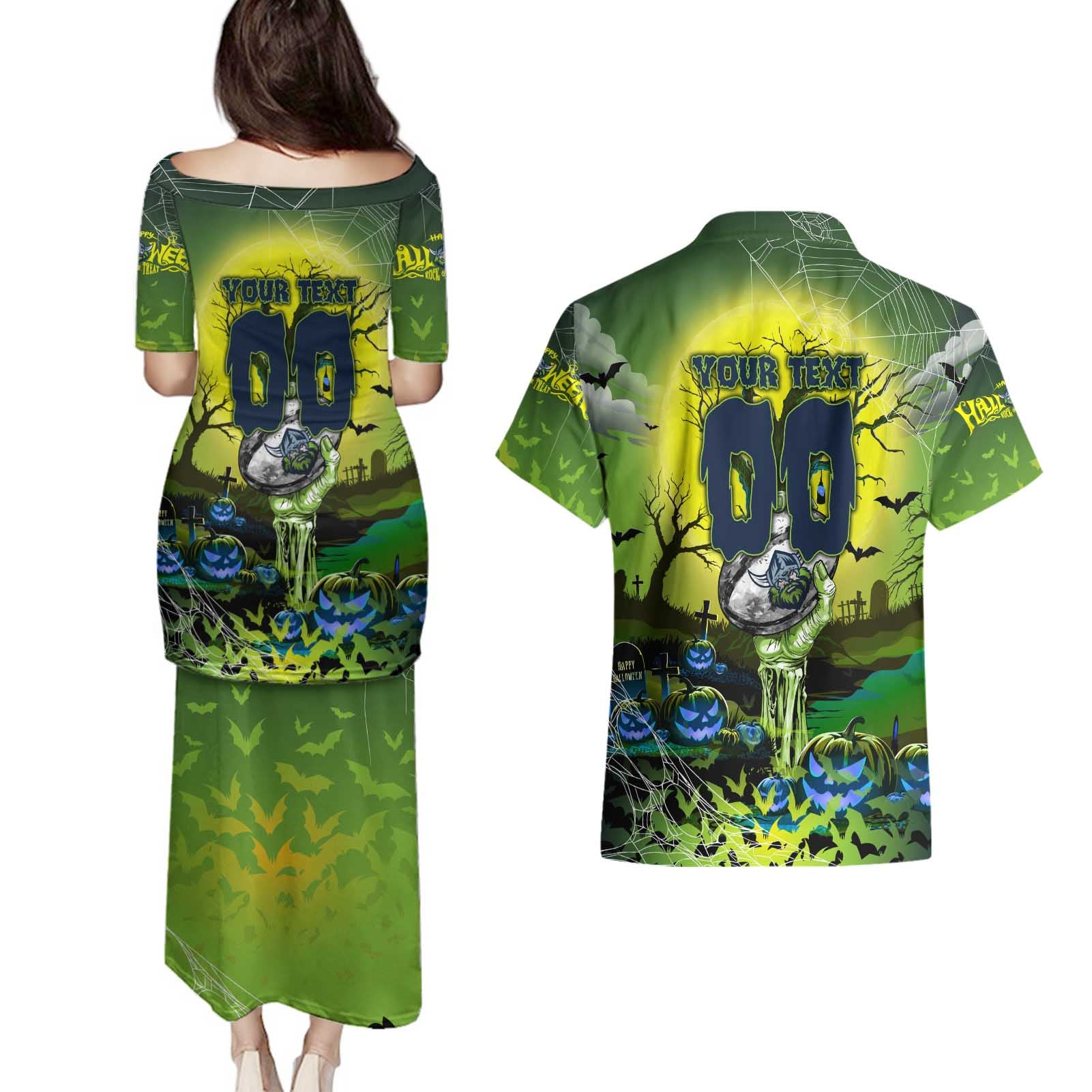 We Are Raiders Halloween Couples Matching Puletasi and Hawaiian Shirt Pumpkin Scary Spooky Season - Aussie Hoodie