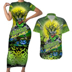 We Are Raiders Halloween Couples Matching Short Sleeve Bodycon Dress and Hawaiian Shirt Pumpkin Scary Spooky Season - Aussie Hoodie