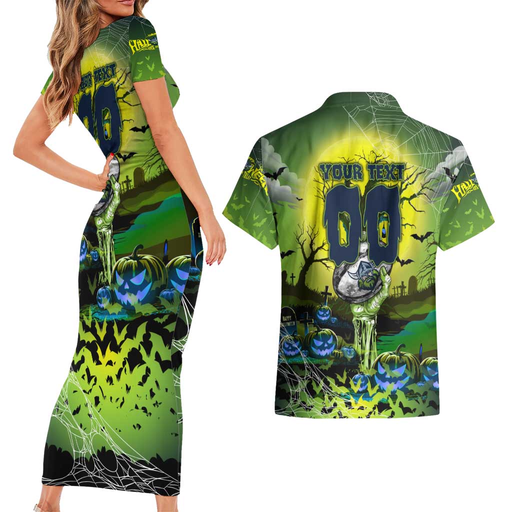 We Are Raiders Halloween Couples Matching Short Sleeve Bodycon Dress and Hawaiian Shirt Pumpkin Scary Spooky Season - Aussie Hoodie