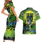 We Are Raiders Halloween Couples Matching Short Sleeve Bodycon Dress and Hawaiian Shirt Pumpkin Scary Spooky Season - Aussie Hoodie