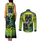 We Are Raiders Halloween Couples Matching Tank Maxi Dress and Long Sleeve Button Shirt Pumpkin Scary Spooky Season - Aussie Hoodie