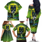 We Are Raiders Halloween Family Matching Off The Shoulder Long Sleeve Dress and Hawaiian Shirt Pumpkin Scary Spooky Season - Aussie Hoodie