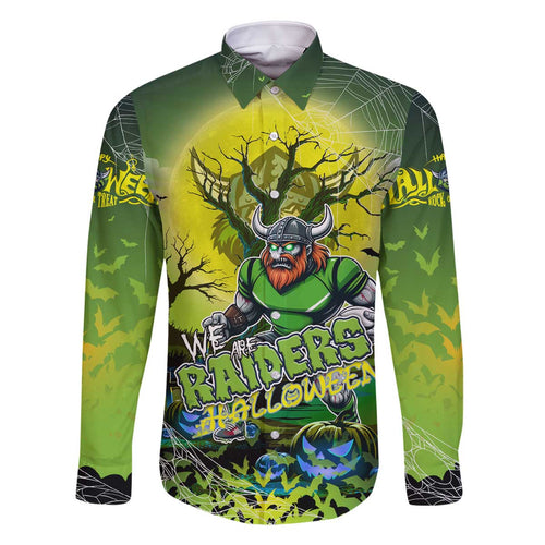 We Are Raiders Halloween Family Matching Off The Shoulder Long Sleeve Dress and Hawaiian Shirt Pumpkin Scary Spooky Season - Aussie Hoodie