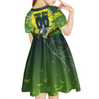 We Are Raiders Halloween Kid Short Sleeve Dress Pumpkin Scary Spooky Season - Aussie Hoodie