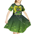 We Are Raiders Halloween Kid Short Sleeve Dress Pumpkin Scary Spooky Season - Aussie Hoodie