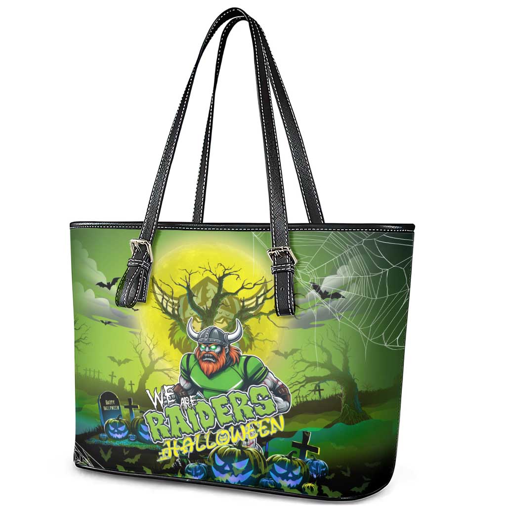 We Are Raiders Halloween Leather Tote Bag Pumpkin Scary Spooky Season - Aussie Hoodie