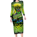 We Are Raiders Halloween Long Sleeve Bodycon Dress Pumpkin Scary Spooky Season - Aussie Hoodie