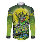 We Are Raiders Halloween Long Sleeve Button Shirt Pumpkin Scary Spooky Season - Aussie Hoodie
