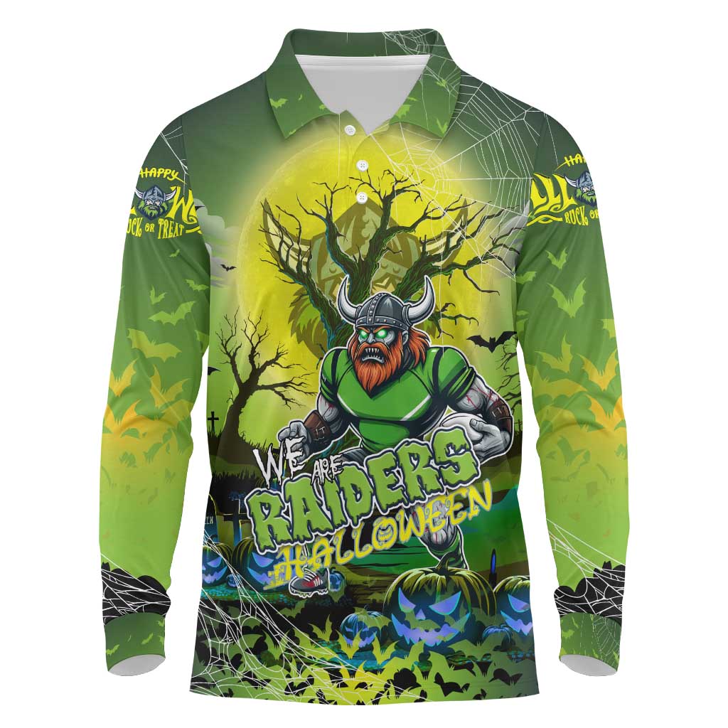 We Are Raiders Halloween Long Sleeve Polo Shirt Pumpkin Scary Spooky Season - Aussie Hoodie