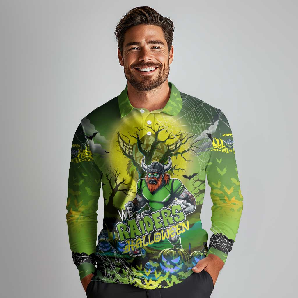 We Are Raiders Halloween Long Sleeve Polo Shirt Pumpkin Scary Spooky Season - Aussie Hoodie