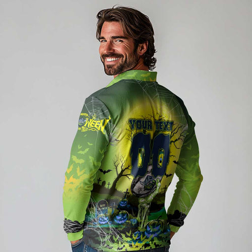We Are Raiders Halloween Long Sleeve Polo Shirt Pumpkin Scary Spooky Season - Aussie Hoodie