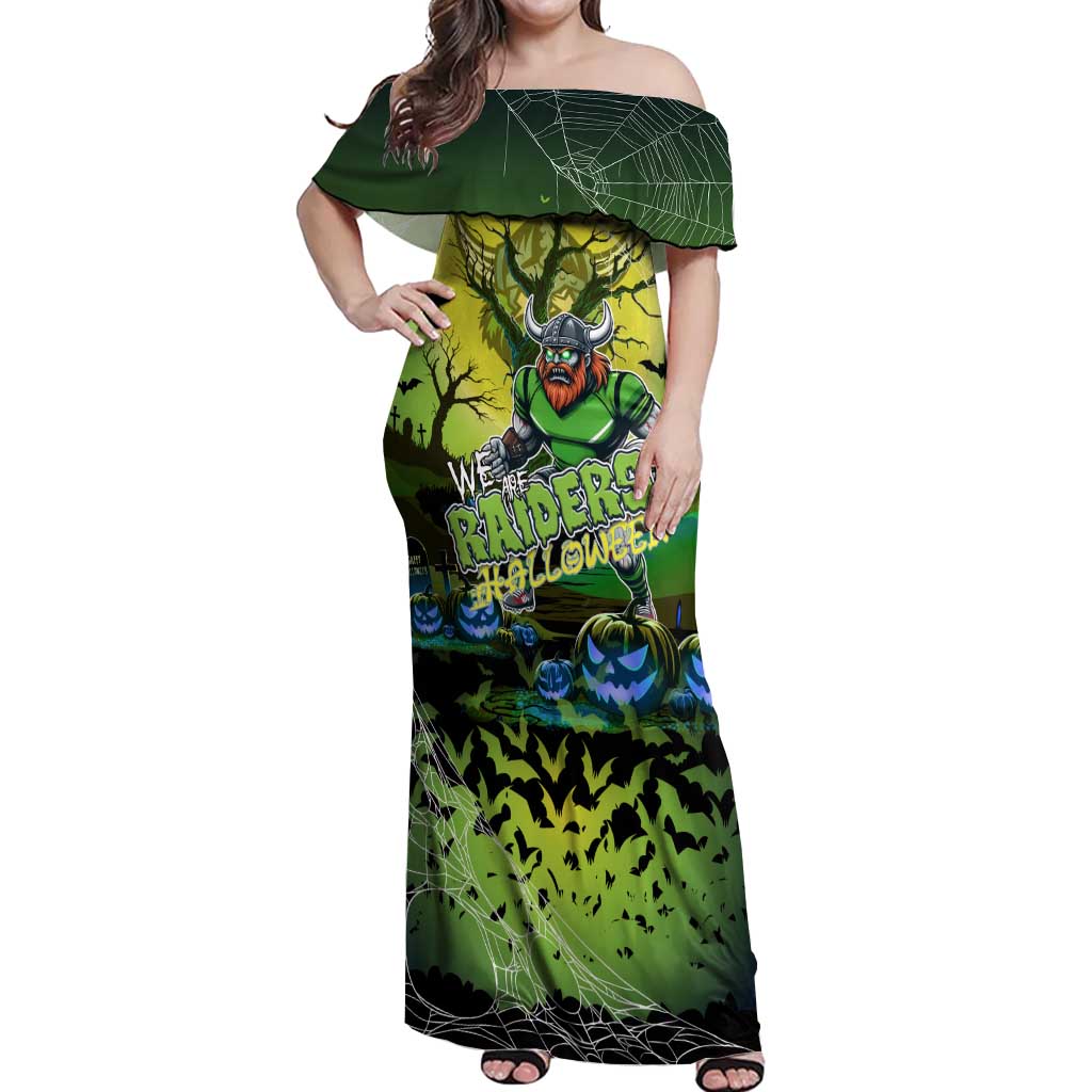 We Are Raiders Halloween Off Shoulder Maxi Dress Pumpkin Scary Spooky Season - Aussie Hoodie