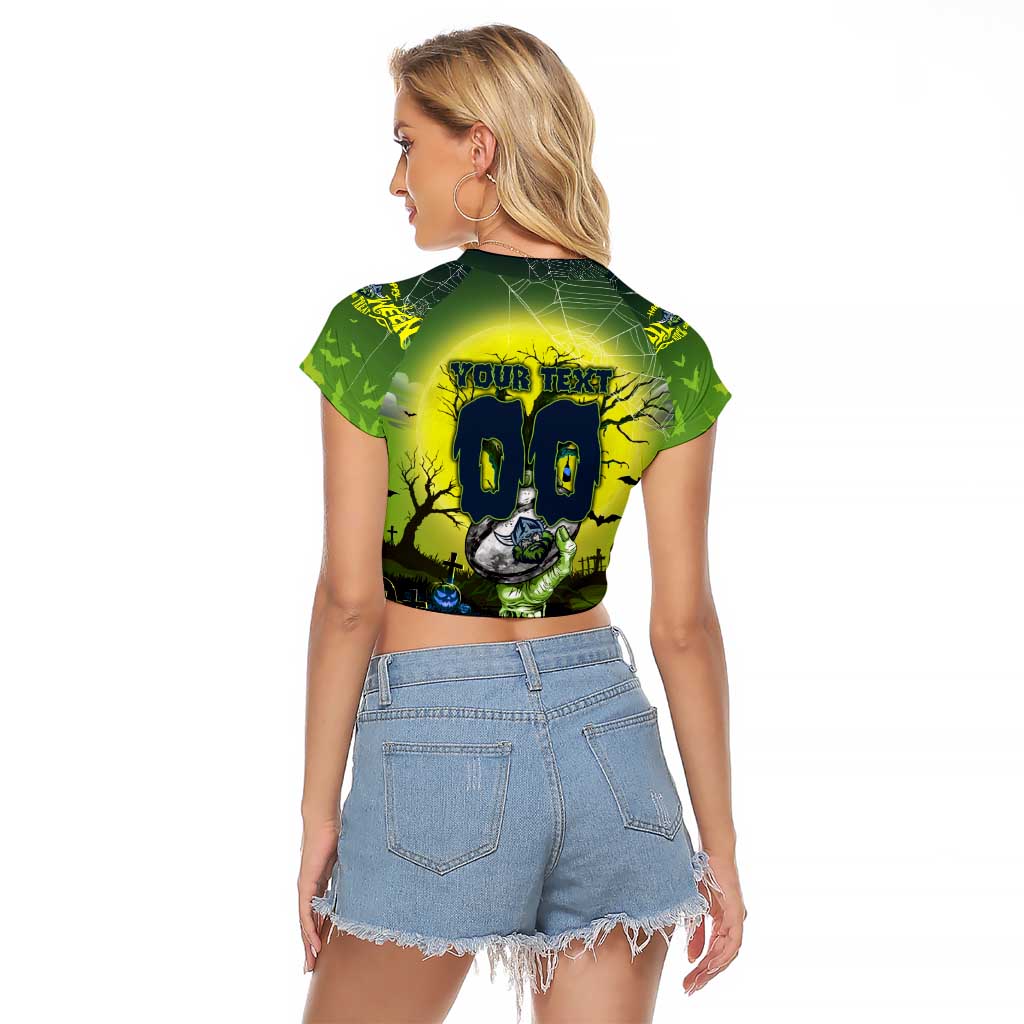 We Are Raiders Halloween Raglan Cropped T Shirt Pumpkin Scary Spooky Season - Aussie Hoodie