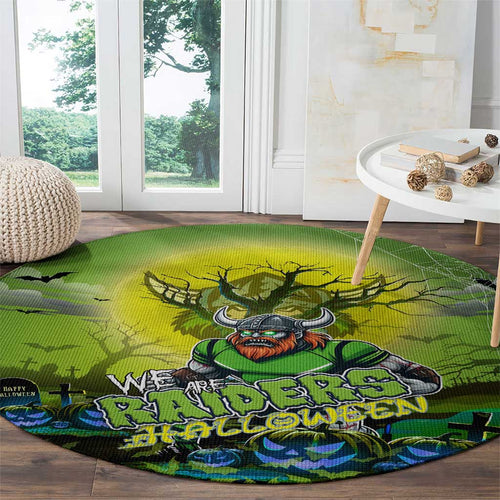 We Are Raiders Halloween Round Carpet Pumpkin Scary Spooky Season - Aussie Hoodie