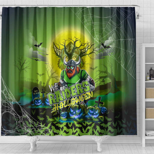 We Are Raiders Halloween Shower Curtain Pumpkin Scary Spooky Season - Aussie Hoodie