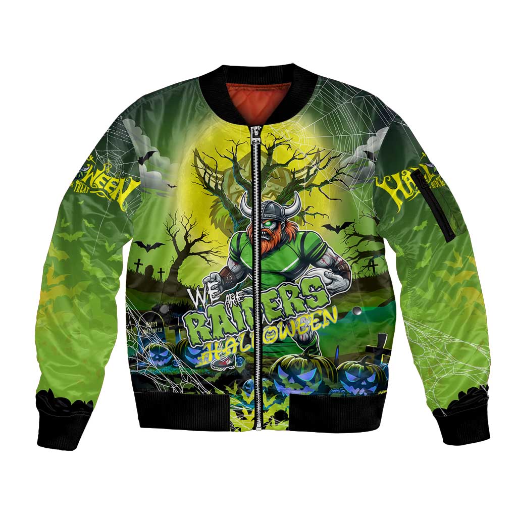 We Are Raiders Halloween Sleeve Zip Bomber Jacket Pumpkin Scary Spooky Season - Aussie Hoodie