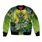 We Are Raiders Halloween Sleeve Zip Bomber Jacket Pumpkin Scary Spooky Season - Aussie Hoodie